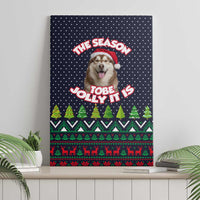 The Season To Be Jolly Siberian Husky Xmas Ball Christmas Canvas Wall Art Xmas Holiday Patterns - Wonder Print Shop