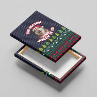 The Season To Be Jolly Siberian Husky Xmas Ball Christmas Canvas Wall Art Xmas Holiday Patterns - Wonder Print Shop