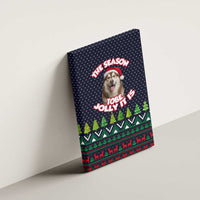 The Season To Be Jolly Siberian Husky Xmas Ball Christmas Canvas Wall Art Xmas Holiday Patterns - Wonder Print Shop
