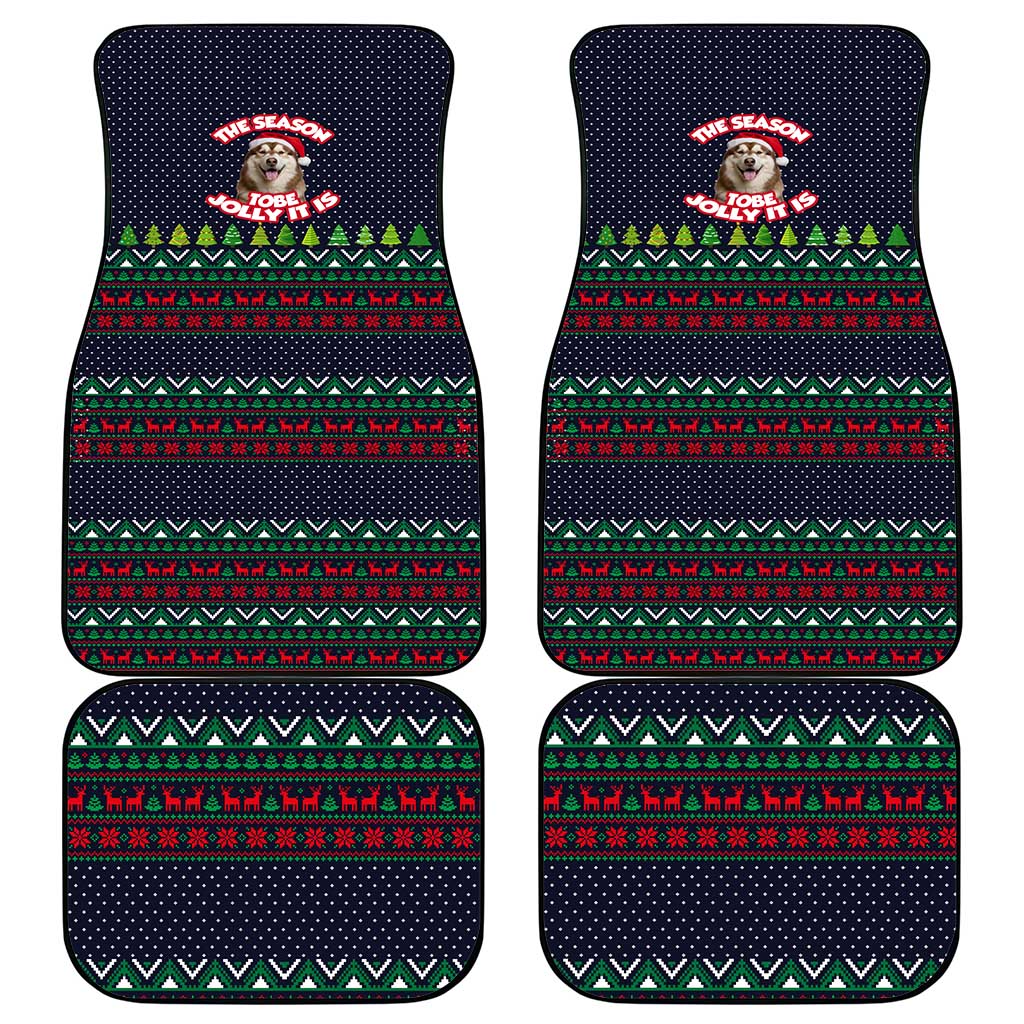 The Season To Be Jolly Siberian Husky Xmas Ball Christmas Car Mats Xmas Holiday Patterns - Wonder Print Shop
