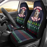 The Season To Be Jolly Siberian Husky Xmas Ball Christmas Car Seat Cover Xmas Holiday Patterns - Wonder Print Shop