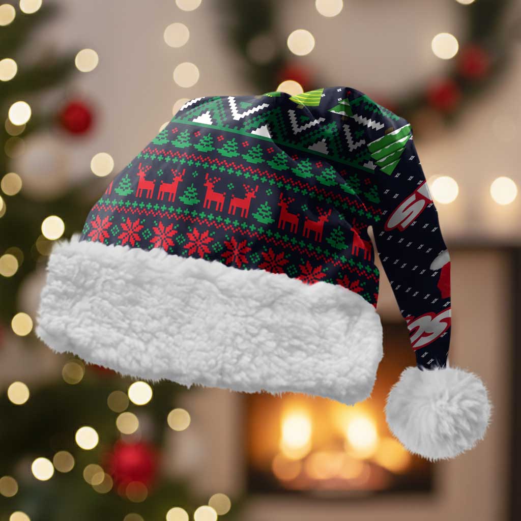 The Season To Be Jolly Siberian Husky Xmas Ball Christmas Santa Hat Xmas Holiday Patterns - Wonder Print Shop