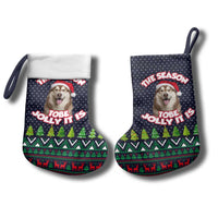 The Season To Be Jolly Siberian Husky Xmas Ball Christmas Stocking Xmas Holiday Patterns - Wonder Print Shop