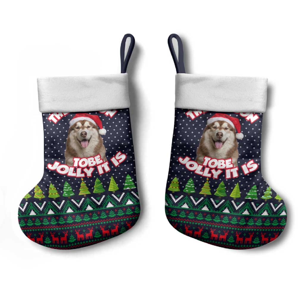 The Season To Be Jolly Siberian Husky Xmas Ball Christmas Stocking Xmas Holiday Patterns - Wonder Print Shop