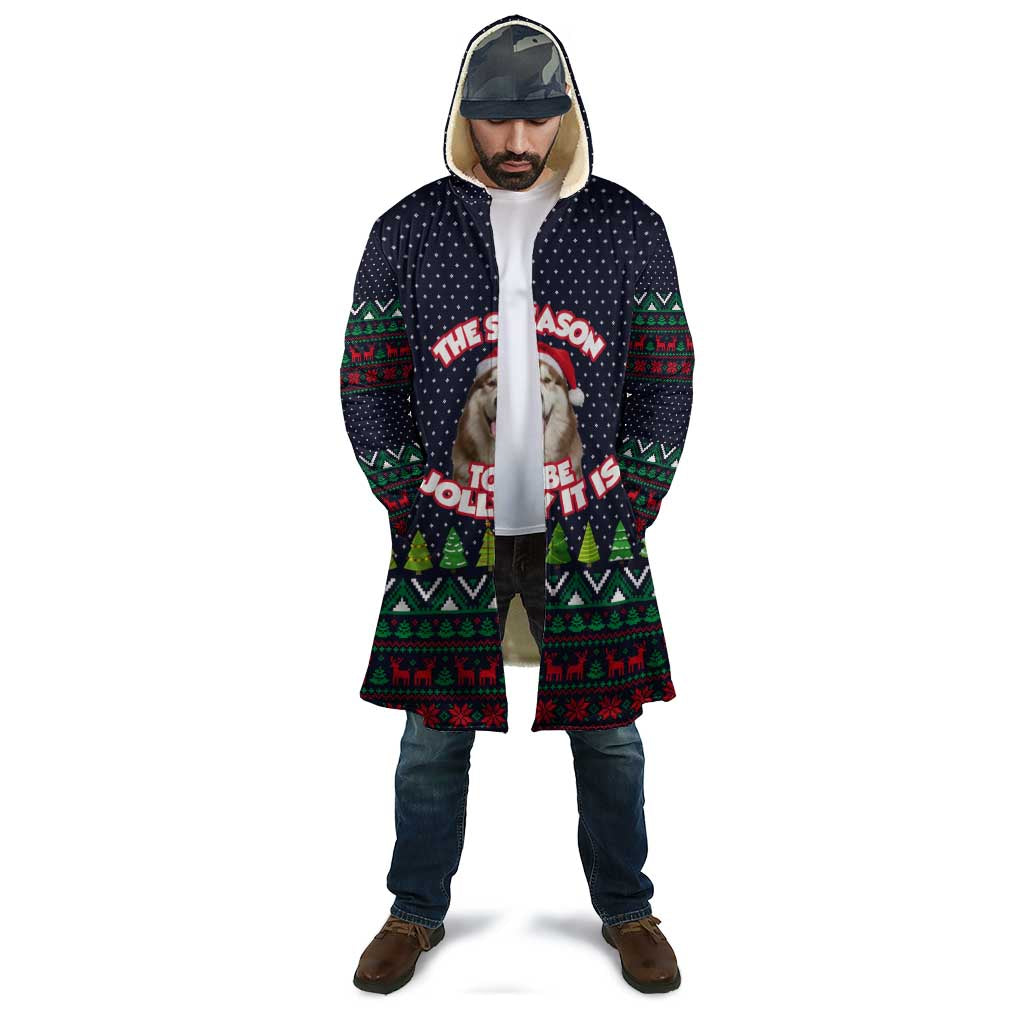 The Season To Be Jolly Siberian Husky Xmas Ball Christmas Cloak Xmas Holiday Patterns - Wonder Print Shop