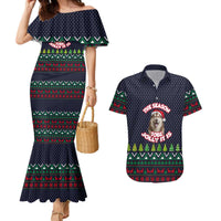 The Season To Be Jolly Siberian Husky Xmas Ball Christmas Couples Matching Mermaid Dress and Hawaiian Shirt Xmas Holiday Patterns - Wonder Print Shop