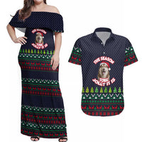 The Season To Be Jolly Siberian Husky Xmas Ball Christmas Couples Matching Off Shoulder Maxi Dress and Hawaiian Shirt Xmas Holiday Patterns - Wonder Print Shop