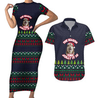 The Season To Be Jolly Siberian Husky Xmas Ball Christmas Couples Matching Short Sleeve Bodycon Dress and Hawaiian Shirt Xmas Holiday Patterns - Wonder Print Shop