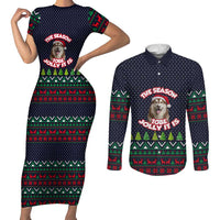 The Season To Be Jolly Siberian Husky Xmas Ball Christmas Couples Matching Short Sleeve Bodycon Dress and Long Sleeve Button Shirt Xmas Holiday Patterns - Wonder Print Shop