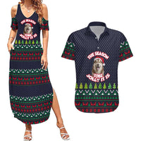 The Season To Be Jolly Siberian Husky Xmas Ball Christmas Couples Matching Summer Maxi Dress and Hawaiian Shirt Xmas Holiday Patterns - Wonder Print Shop