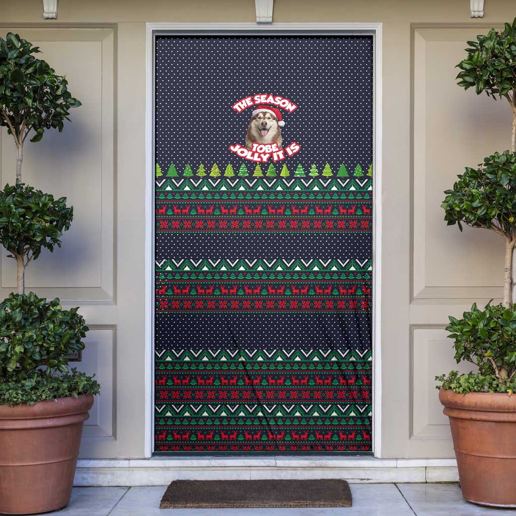 The Season To Be Jolly Siberian Husky Xmas Ball Christmas Door Cover Xmas Holiday Patterns - Wonder Print Shop
