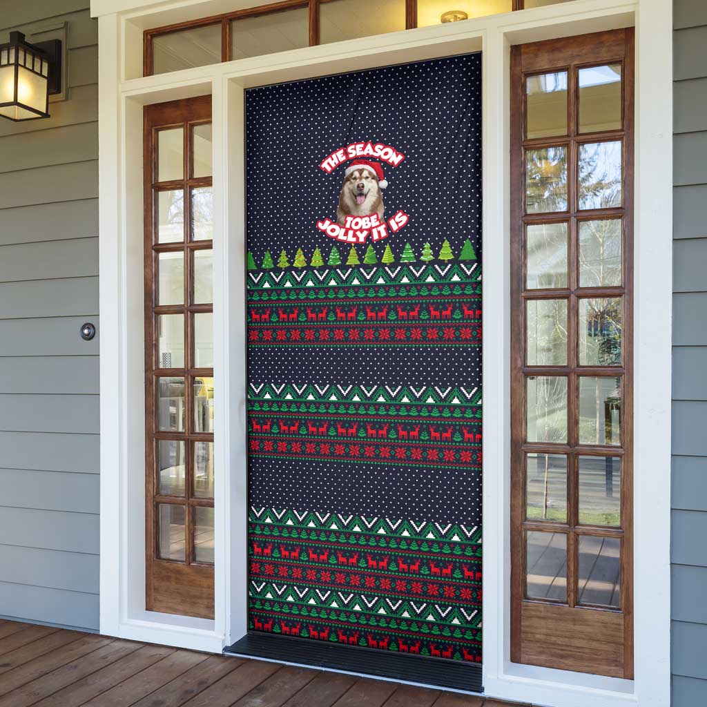 The Season To Be Jolly Siberian Husky Xmas Ball Christmas Door Cover Xmas Holiday Patterns - Wonder Print Shop