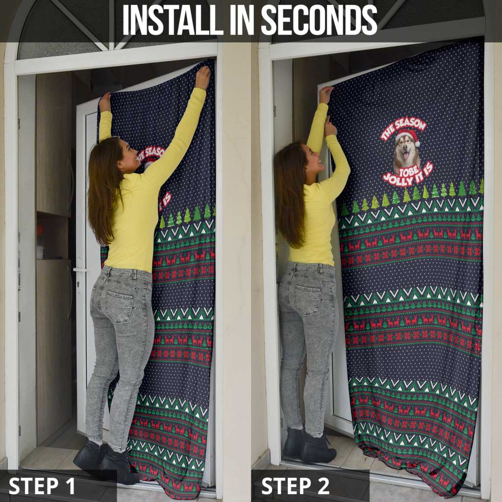 The Season To Be Jolly Siberian Husky Xmas Ball Christmas Door Cover Xmas Holiday Patterns - Wonder Print Shop