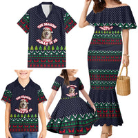 The Season To Be Jolly Siberian Husky Xmas Ball Christmas Family Matching Mermaid Dress and Hawaiian Shirt Xmas Holiday Patterns - Wonder Print Shop