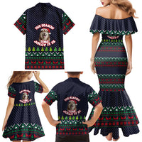 The Season To Be Jolly Siberian Husky Xmas Ball Christmas Family Matching Mermaid Dress and Hawaiian Shirt Xmas Holiday Patterns - Wonder Print Shop
