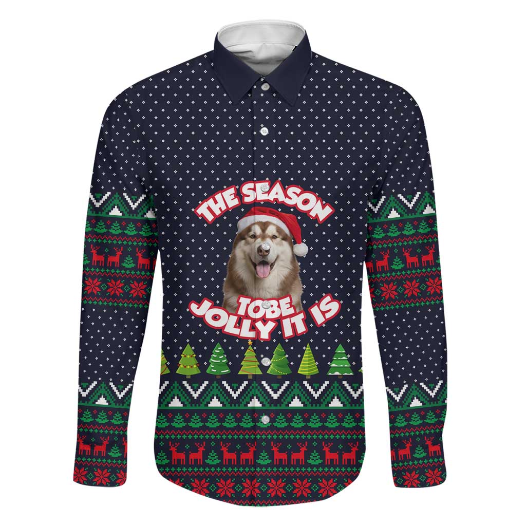 The Season To Be Jolly Siberian Husky Xmas Ball Christmas Family Matching Mermaid Dress and Hawaiian Shirt Xmas Holiday Patterns - Wonder Print Shop
