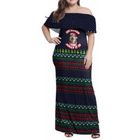 The Season To Be Jolly Siberian Husky Xmas Ball Christmas Family Matching Off Shoulder Maxi Dress and Hawaiian Shirt Xmas Holiday Patterns - Wonder Print Shop