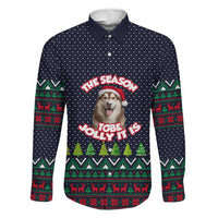 The Season To Be Jolly Siberian Husky Xmas Ball Christmas Family Matching Off Shoulder Short Dress and Hawaiian Shirt Xmas Holiday Patterns - Wonder Print Shop