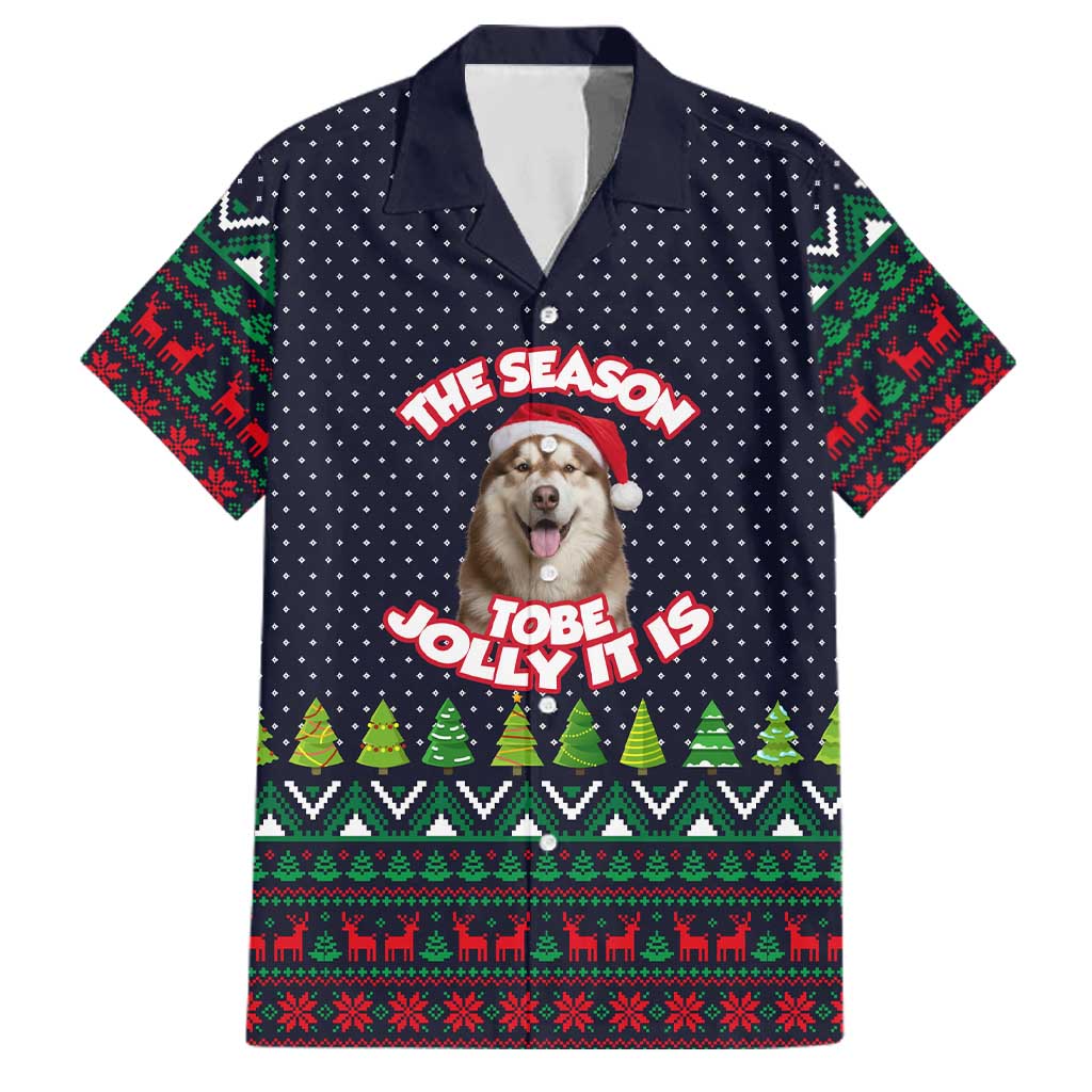 The Season To Be Jolly Siberian Husky Xmas Ball Christmas Family Matching Puletasi and Hawaiian Shirt Xmas Holiday Patterns - Wonder Print Shop