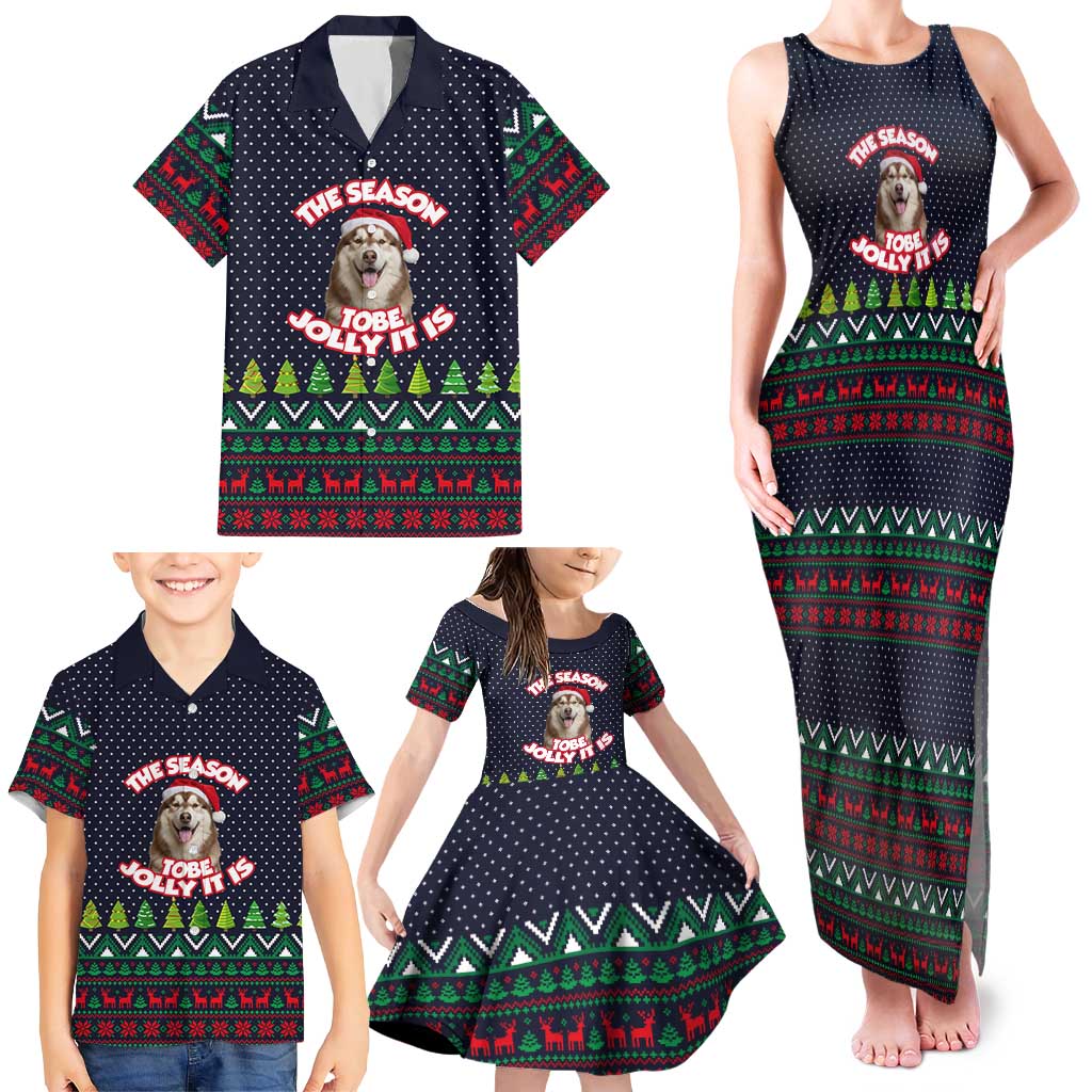 The Season To Be Jolly Siberian Husky Xmas Ball Christmas Family Matching Tank Maxi Dress and Hawaiian Shirt Xmas Holiday Patterns - Wonder Print Shop