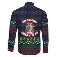 The Season To Be Jolly Siberian Husky Xmas Ball Christmas Family Matching Tank Maxi Dress and Hawaiian Shirt Xmas Holiday Patterns - Wonder Print Shop