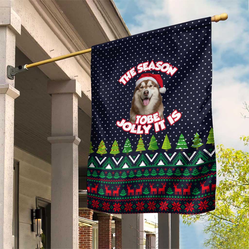 The Season To Be Jolly Siberian Husky Xmas Ball Christmas Garden Flag Xmas Holiday Patterns - Wonder Print Shop