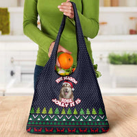 The Season To Be Jolly Siberian Husky Xmas Ball Christmas Grocery Bag Xmas Holiday Patterns - Wonder Print Shop
