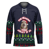 The Season To Be Jolly Siberian Husky Xmas Ball Christmas Hockey Jersey Xmas Holiday Patterns - Wonder Print Shop