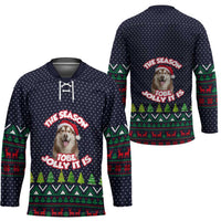 The Season To Be Jolly Siberian Husky Xmas Ball Christmas Hockey Jersey Xmas Holiday Patterns - Wonder Print Shop