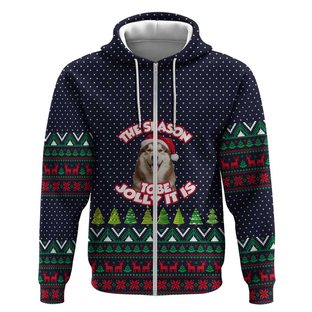 The Season To Be Jolly Siberian Husky Xmas Ball Christmas Hoodie Xmas Holiday Patterns - Wonder Print Shop