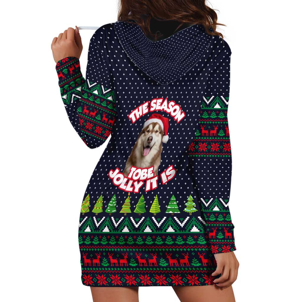 The Season To Be Jolly Siberian Husky Xmas Ball Christmas Hoodie Dress Xmas Holiday Patterns - Wonder Print Shop