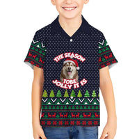 The Season To Be Jolly Siberian Husky Xmas Ball Christmas Kid Hawaiian Shirt Xmas Holiday Patterns - Wonder Print Shop