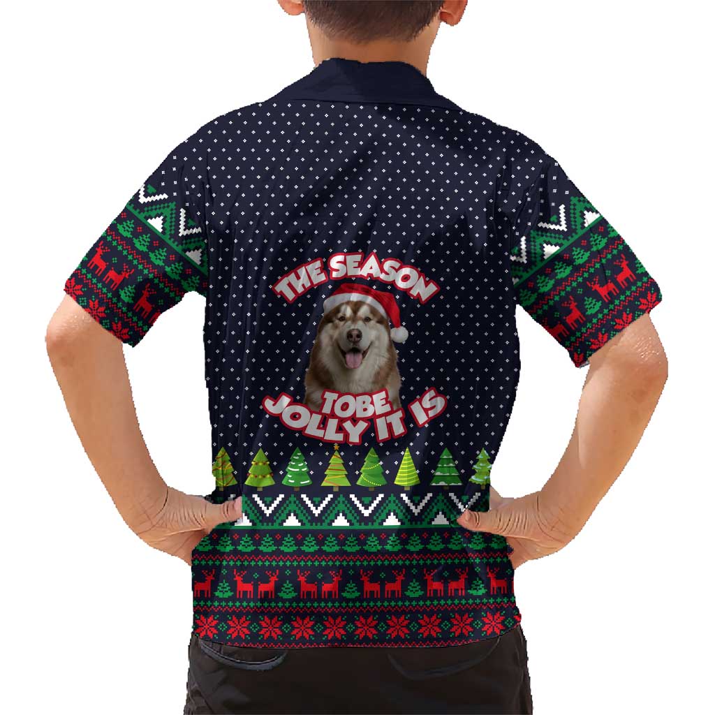 The Season To Be Jolly Siberian Husky Xmas Ball Christmas Kid Hawaiian Shirt Xmas Holiday Patterns - Wonder Print Shop