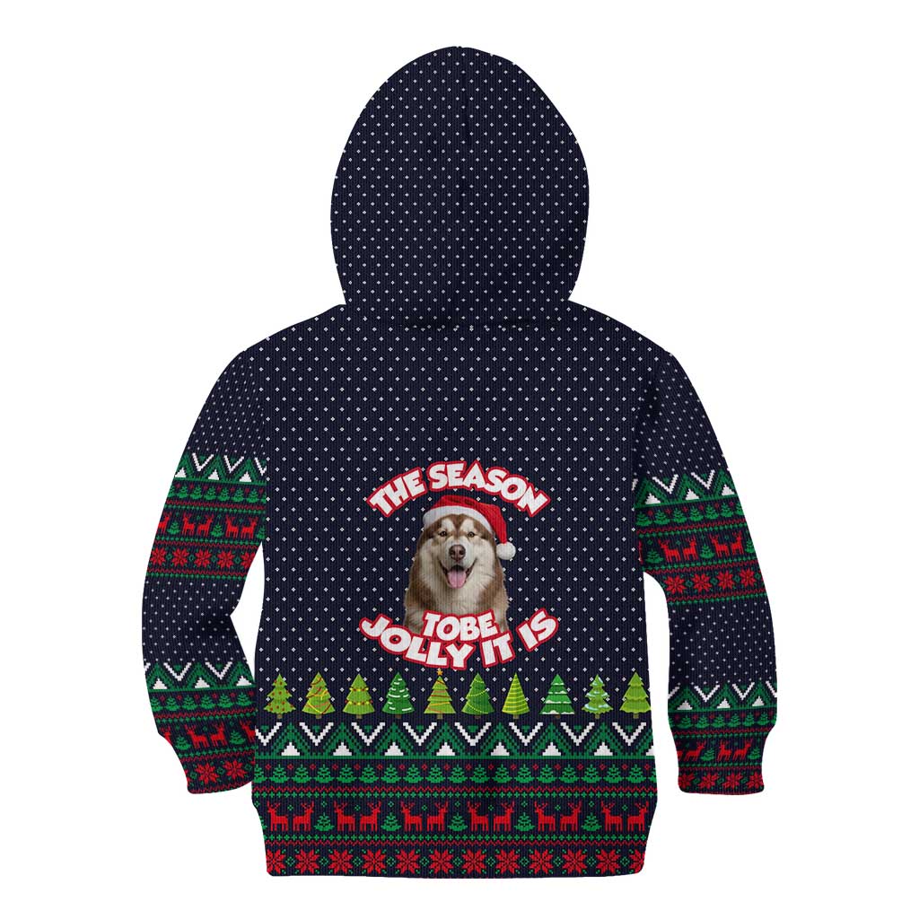 The Season To Be Jolly Siberian Husky Xmas Ball Christmas Kid Hoodie Xmas Holiday Patterns - Wonder Print Shop
