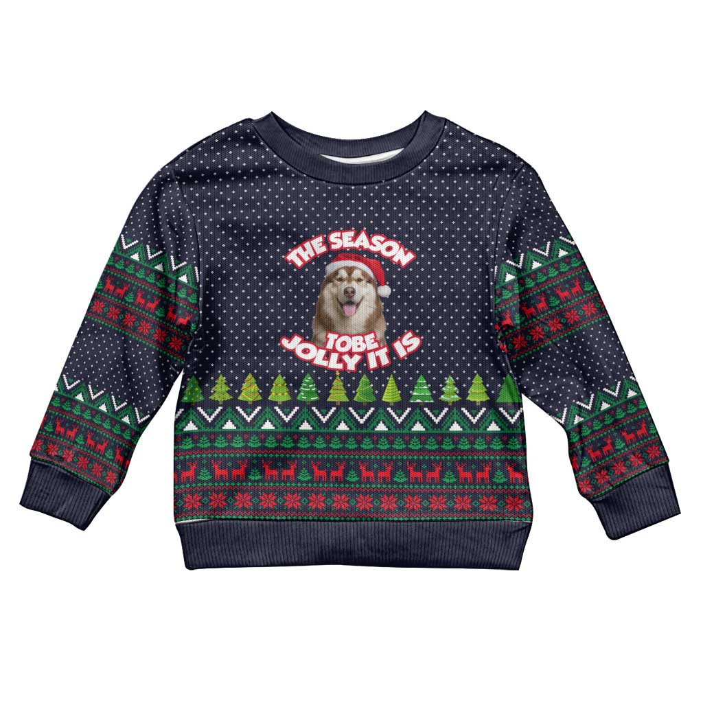 The Season To Be Jolly Siberian Husky Xmas Ball Christmas Kid Ugly Christmas Sweater Xmas Holiday Patterns - Wonder Print Shop