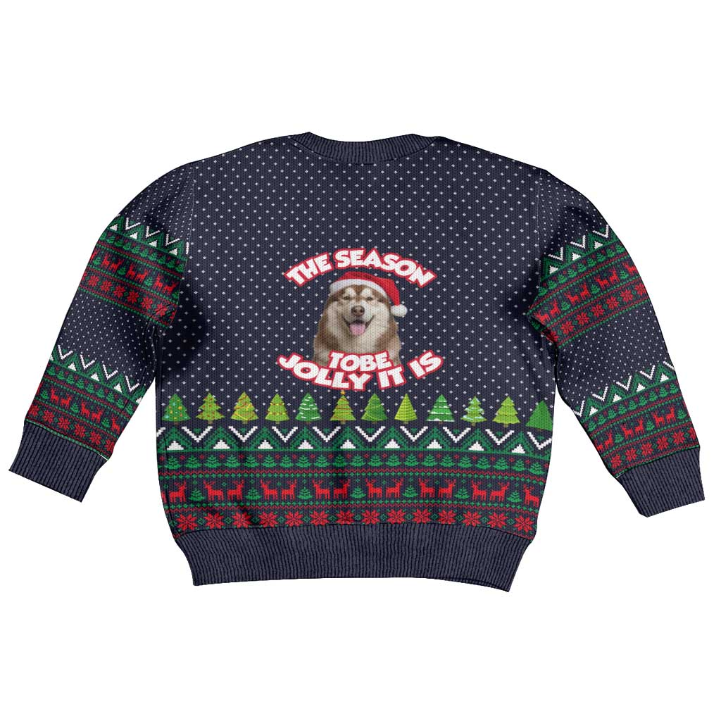 The Season To Be Jolly Siberian Husky Xmas Ball Christmas Kid Ugly Christmas Sweater Xmas Holiday Patterns - Wonder Print Shop