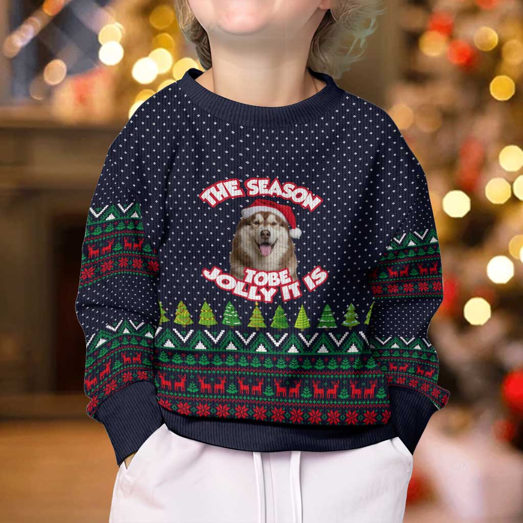 The Season To Be Jolly Siberian Husky Xmas Ball Christmas Kid Ugly Christmas Sweater Xmas Holiday Patterns - Wonder Print Shop