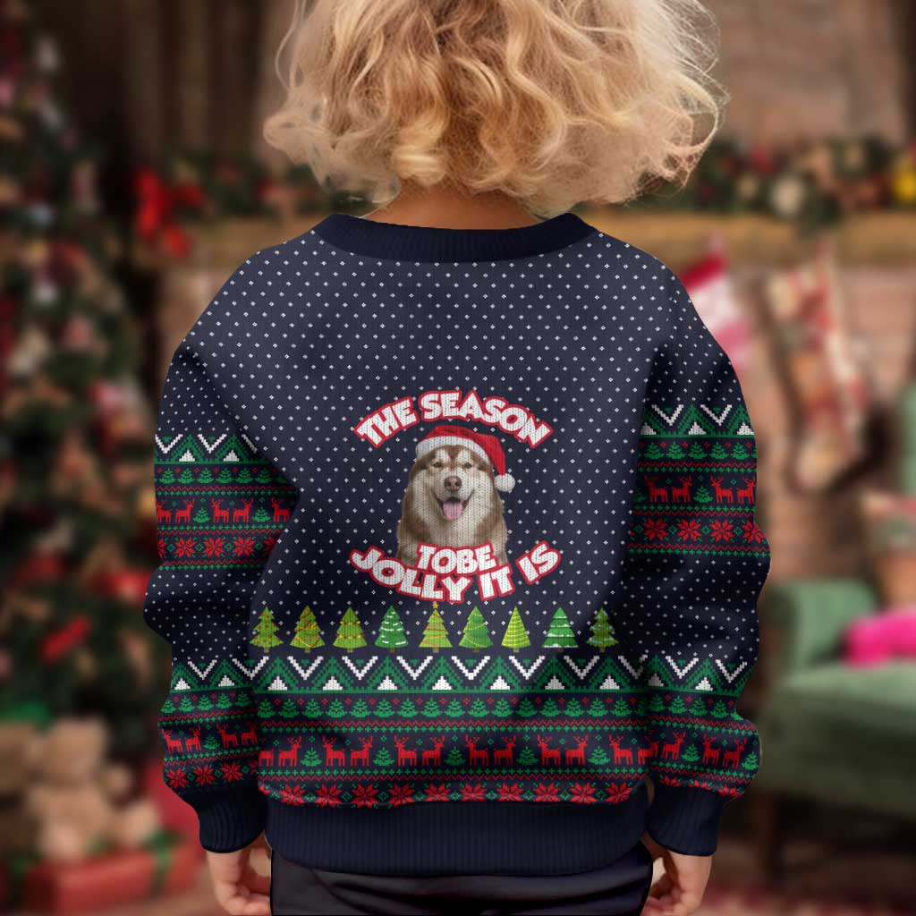 The Season To Be Jolly Siberian Husky Xmas Ball Christmas Kid Ugly Christmas Sweater Xmas Holiday Patterns - Wonder Print Shop