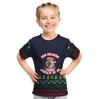 The Season To Be Jolly Siberian Husky Xmas Ball Christmas Kid T Shirt Xmas Holiday Patterns - Wonder Print Shop
