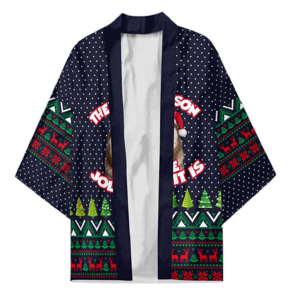 The Season To Be Jolly Siberian Husky Xmas Ball Christmas Kimono Xmas Holiday Patterns - Wonder Print Shop