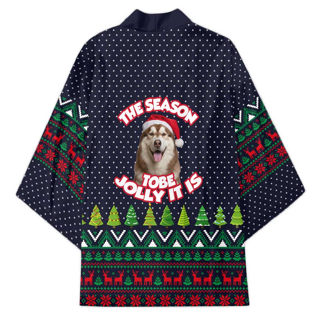 The Season To Be Jolly Siberian Husky Xmas Ball Christmas Kimono Xmas Holiday Patterns - Wonder Print Shop