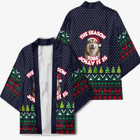 The Season To Be Jolly Siberian Husky Xmas Ball Christmas Kimono Xmas Holiday Patterns - Wonder Print Shop