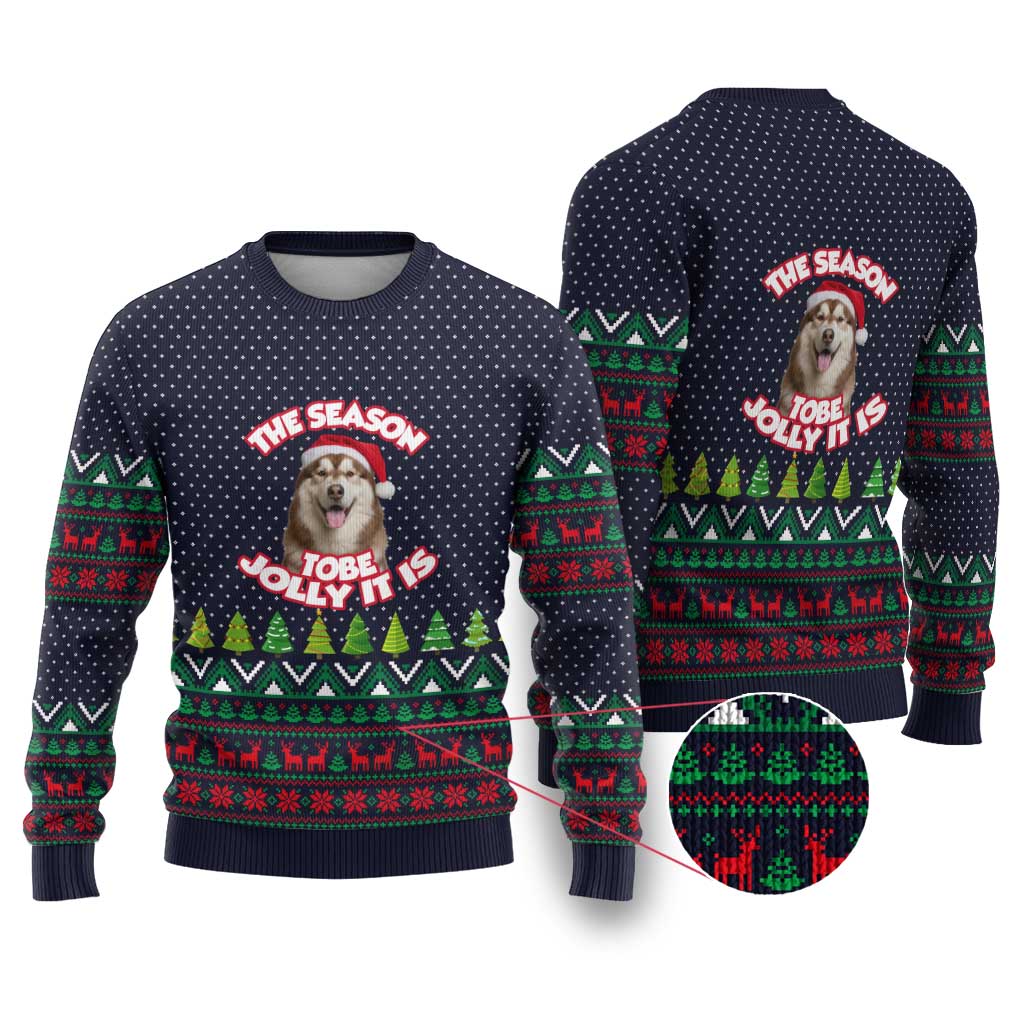 The Season To Be Jolly Siberian Husky Xmas Ball Christmas Ugly Christmas Sweater Xmas Holiday Patterns - Wonder Print Shop