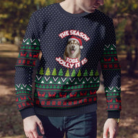 The Season To Be Jolly Siberian Husky Xmas Ball Christmas Ugly Christmas Sweater Xmas Holiday Patterns - Wonder Print Shop
