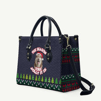 The Season To Be Jolly Siberian Husky Xmas Ball Christmas Leather Bag Xmas Holiday Patterns - Wonder Print Shop