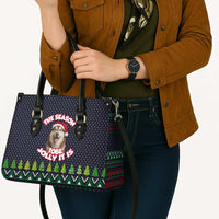 The Season To Be Jolly Siberian Husky Xmas Ball Christmas Leather Bag Xmas Holiday Patterns - Wonder Print Shop