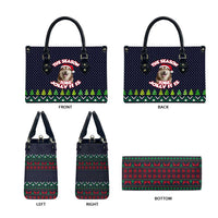 The Season To Be Jolly Siberian Husky Xmas Ball Christmas Leather Bag Xmas Holiday Patterns - Wonder Print Shop