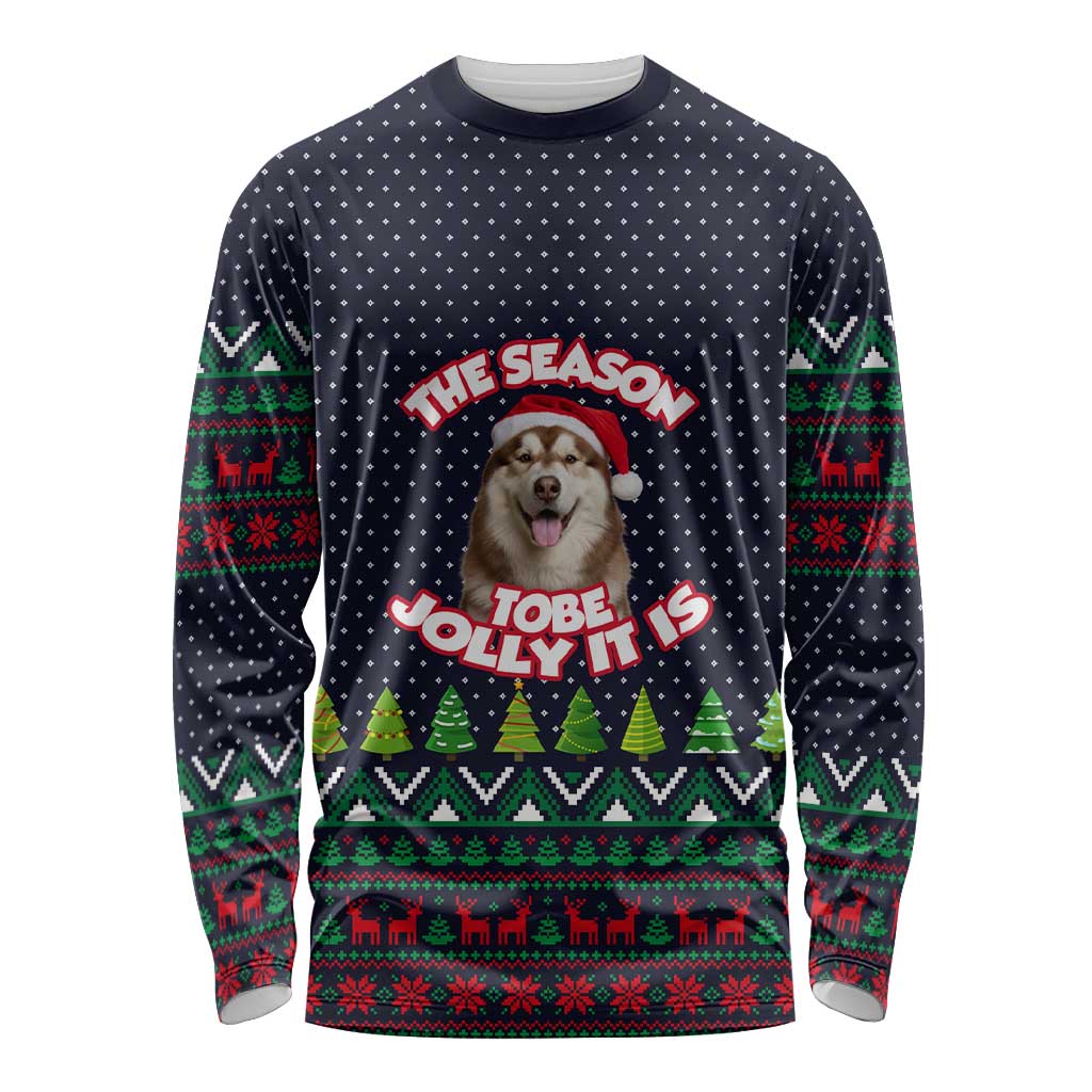 The Season To Be Jolly Siberian Husky Xmas Ball Christmas Long Sleeve Shirt Xmas Holiday Patterns - Wonder Print Shop