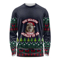 The Season To Be Jolly Siberian Husky Xmas Ball Christmas Long Sleeve Shirt Xmas Holiday Patterns - Wonder Print Shop
