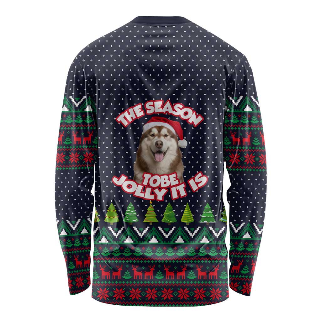 The Season To Be Jolly Siberian Husky Xmas Ball Christmas Long Sleeve Shirt Xmas Holiday Patterns - Wonder Print Shop